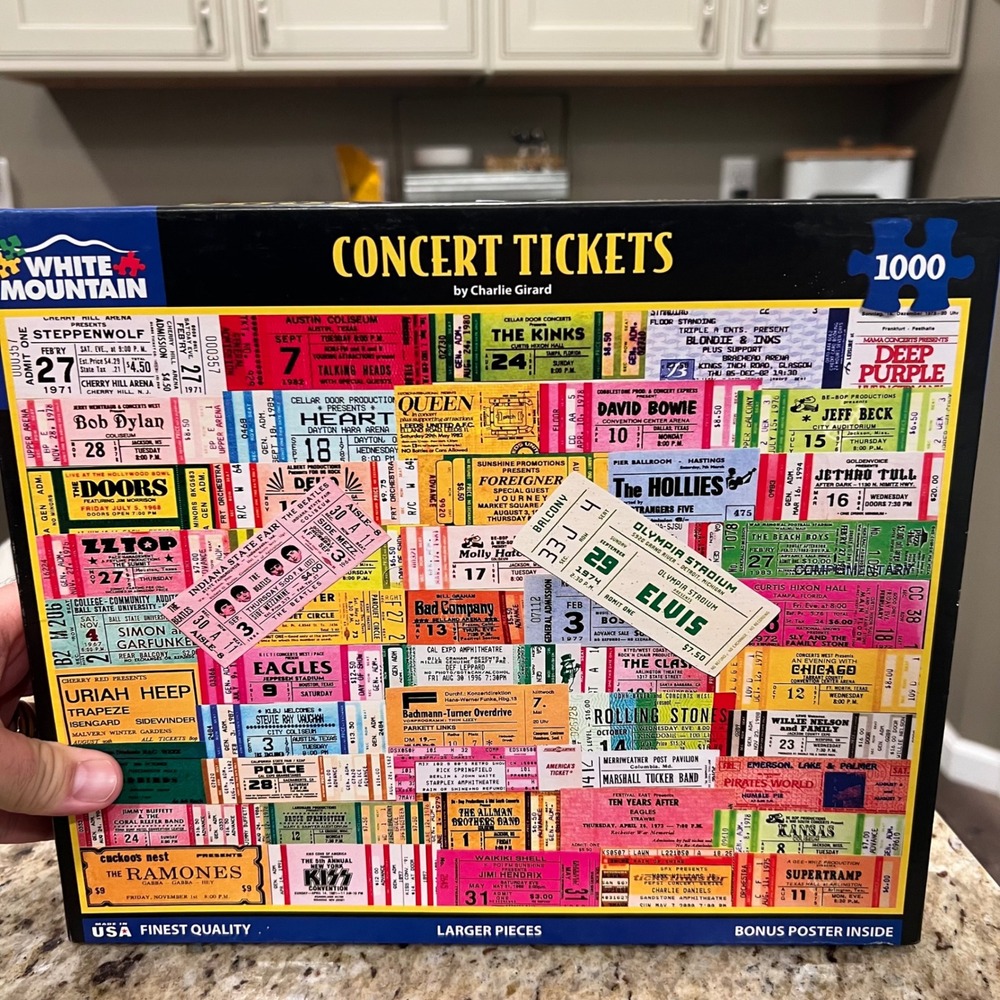 White Mountain Puzzles Concert Tickets 1000 Piece Jigsaw Puzzle Charlie Girard